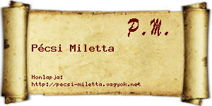 Pécsi Miletta névjegykártya